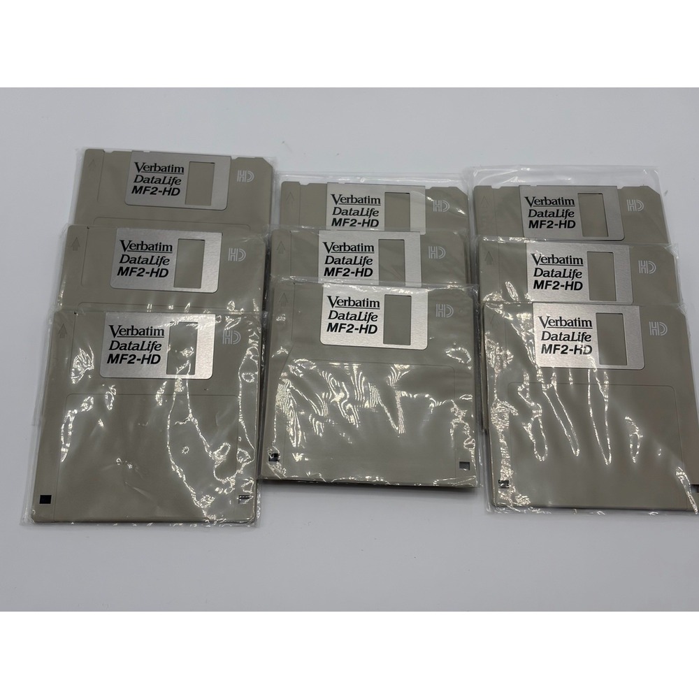 9 Verbatim DataLife High Density 3.5" Microdisks MF2-HD New Sealed Floppy Disks